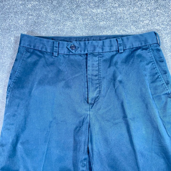 Jos. A. Bank Traveler Pants Men 34x32 Blue Flat Front Original Fit Cotton #AB475 - Picture 2 of 12